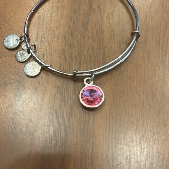 Alex And Ani Silver October Birthstone Charm Bangle - Picture 2 of 6